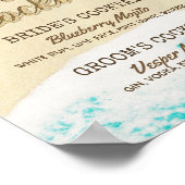 Hochzeitssignatur Drink Menu Summer Beach Starfish Poster (Ecke)