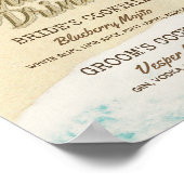 Hochzeitssignatur Drink Menu Summer Beach Starfish Poster (Ecke)