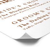 Hochzeitssignatur Drinks rustikale Boho Blütenblüt Poster (Ecke)