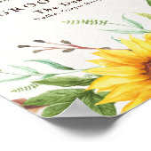 Hochzeitssignatur trinkt rustikale Boho Sonnenblum Poster (Ecke)