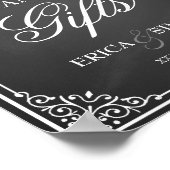 Hochzeitssignaturkarte und Geschenktisch Poster (Ecke)