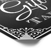 Hochzeitssignaturkarte und Tafelschachtel Poster (Ecke)