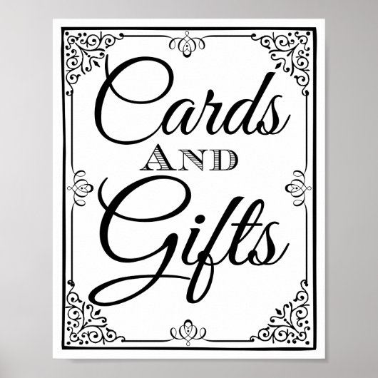 Hochzeitssignaturkarten und Geschenktisch Poster (Vorne)