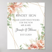 Hochzeitssignen Blush-Rose Poster (Vorne)