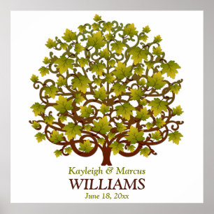 Hochzeitssignierbaum Personalisiert Poster