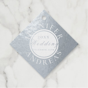 Hochzeitssilber auf weißem oder grauem Rücken Geschenkanhänger