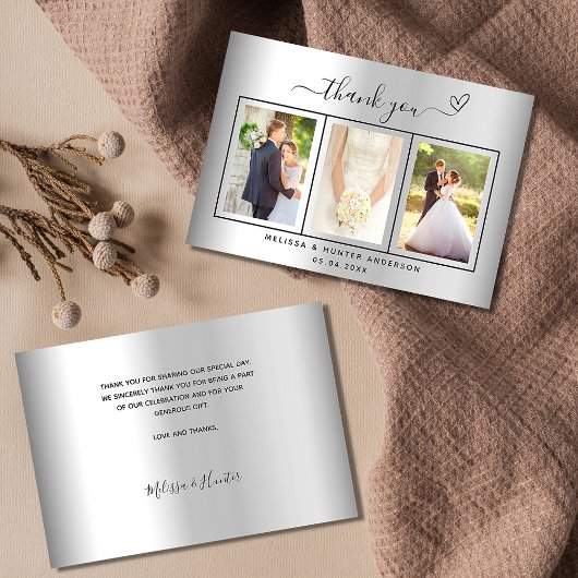 Hochzeitssilber-Foto Dankeskarte
