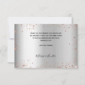 Hochzeitssilber-Foto-Rose Dankeskarte (Rückseite)