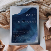 Hochzeitssilber für die Hochzeit von Navy Dusty Bl Folieneinladung