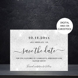 Hochzeitssilber-Glitzer Save The Date