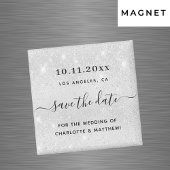 Hochzeitssilber-Glitzer Save the Date elegant Magnet