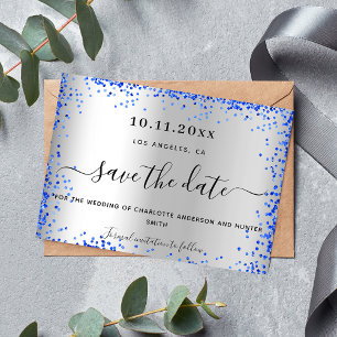 Hochzeitssilber königsblau elegant save the date