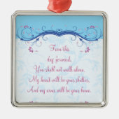 Hochzeitssilber-Liebe Ornament Aus Metall (Vorne)