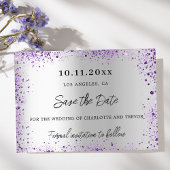 Hochzeitssilber lila Glitzer Save The Date