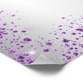 Hochzeitssilber lila Glitzern willkommen Poster (Ecke)