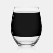 Hochzeitssilber-Monogramm Schwarz-weiß Weinglas Ohne Stiel (Links)