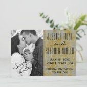 Hochzeitssilber Save The Date (Stehend Vorderseite)