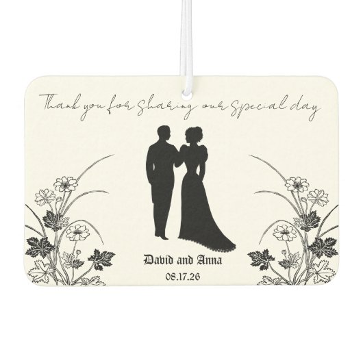 Hochzeitssilhouette Autolufterfrischer (Vorderseite)