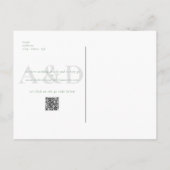 Hochzeitssimulation Modern Sage Save the Date Postkarte (Rückseite)