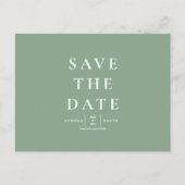 Hochzeitssimulation Modern Sage Save the Date Postkarte (Vorderseite)