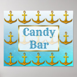 Hochzeitssing Candy Bar Oceanic Aqua Blue & Gold Poster