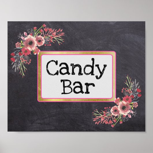 Hochzeitssing-Chalkboard-Look für Candy-Bar Poster (Vorne)