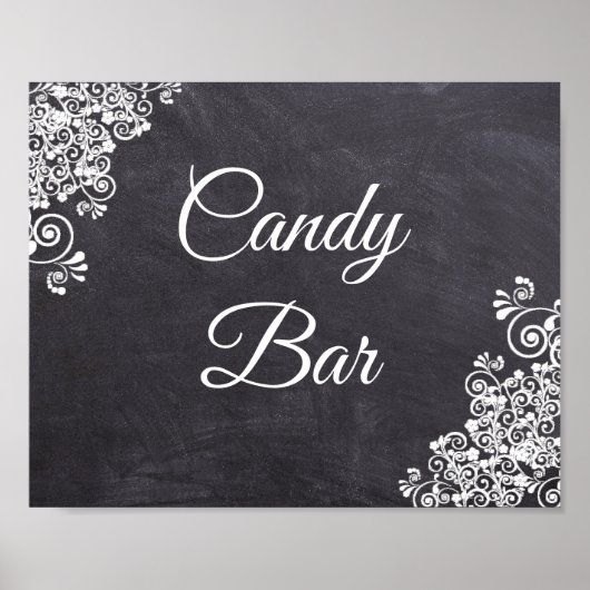 Hochzeitssing-Chalkboard-Look für Candy-Bar Poster (Vorne)