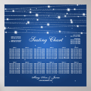 Hochzeitssitzdiagramm fesselnde Linien Sapphire Bl Poster