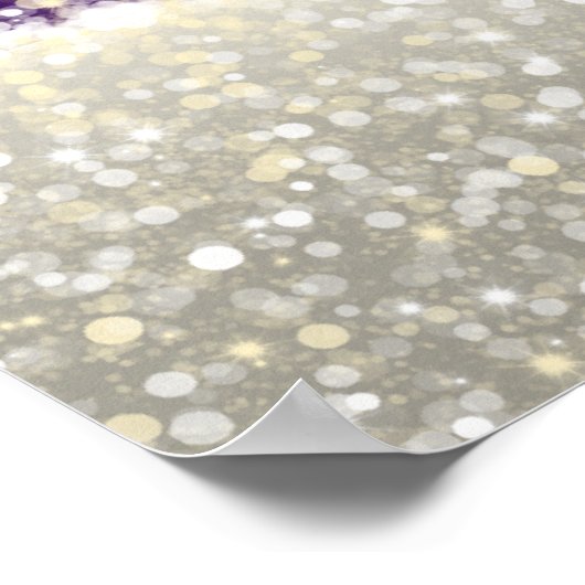 Hochzeitssitzdiagramm — Glitzern Lila Poster (Ecke)