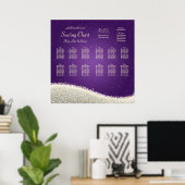 Hochzeitssitzdiagramm — Glitzern Lila Poster (Heimbüro)