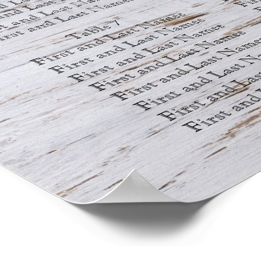 Hochzeitssitzdiagramm, Halbbild Poster (Ecke)