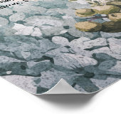 Hochzeitssitzdiagramm mit floralen Holzsaitenleuch Poster (Ecke)