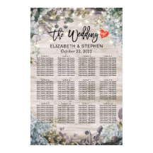 Hochzeitssitzdiagramm mit floralen Holzsaitenleuch