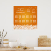 Hochzeitssitzdiagramm Party Sparkle Orange Poster (Küche)