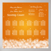 Hochzeitssitzdiagramm Party Sparkle Orange Poster (Vorne)