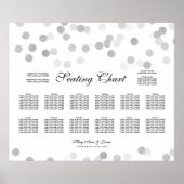 Hochzeitssitzdiagramm Silber Foil Glitzer Lights Poster (Vorne)