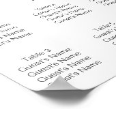 Hochzeitssitzdiagramm Silberherz-Schmetterlinge Poster (Ecke)