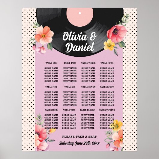 Hochzeitssitze 12 Plattenmusik der 50er Jahre Poster (Vorne)