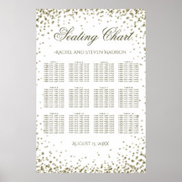 Hochzeitssitze 12 Tische Gold Confetti Poster