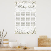 Hochzeitssitze 12 Tische Gold Confetti Poster (Küche)