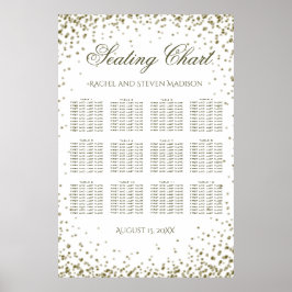 Hochzeitssitze 12 Tische Gold Confetti Poster