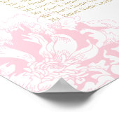 Hochzeitssitze in Rosa und Gold Poster (Ecke)