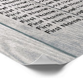 Hochzeitssitzkarte Champagner Brille Wood Light Poster (Ecke)