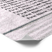 Hochzeitssitzkarte Champagner Brille Wood Light Poster (Ecke)