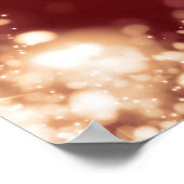 Hochzeitssitzkarte glänzende Lichter Gold Poster (Ecke)