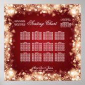 Hochzeitssitzkarte glänzende Lichter Gold Poster (Vorne)