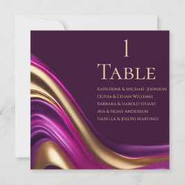 Hochzeitssitzkarte - Lila Fuchsia und Gold Einladung