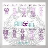 Hochzeitssitzkarte - Pfauengefühlt Poster (Vorne)