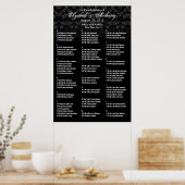 Hochzeitssitzkarte Poster Black Floral (Küche)