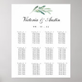 Hochzeitssitzkarte, rustikal, Olivenzweig Poster (Vorne)